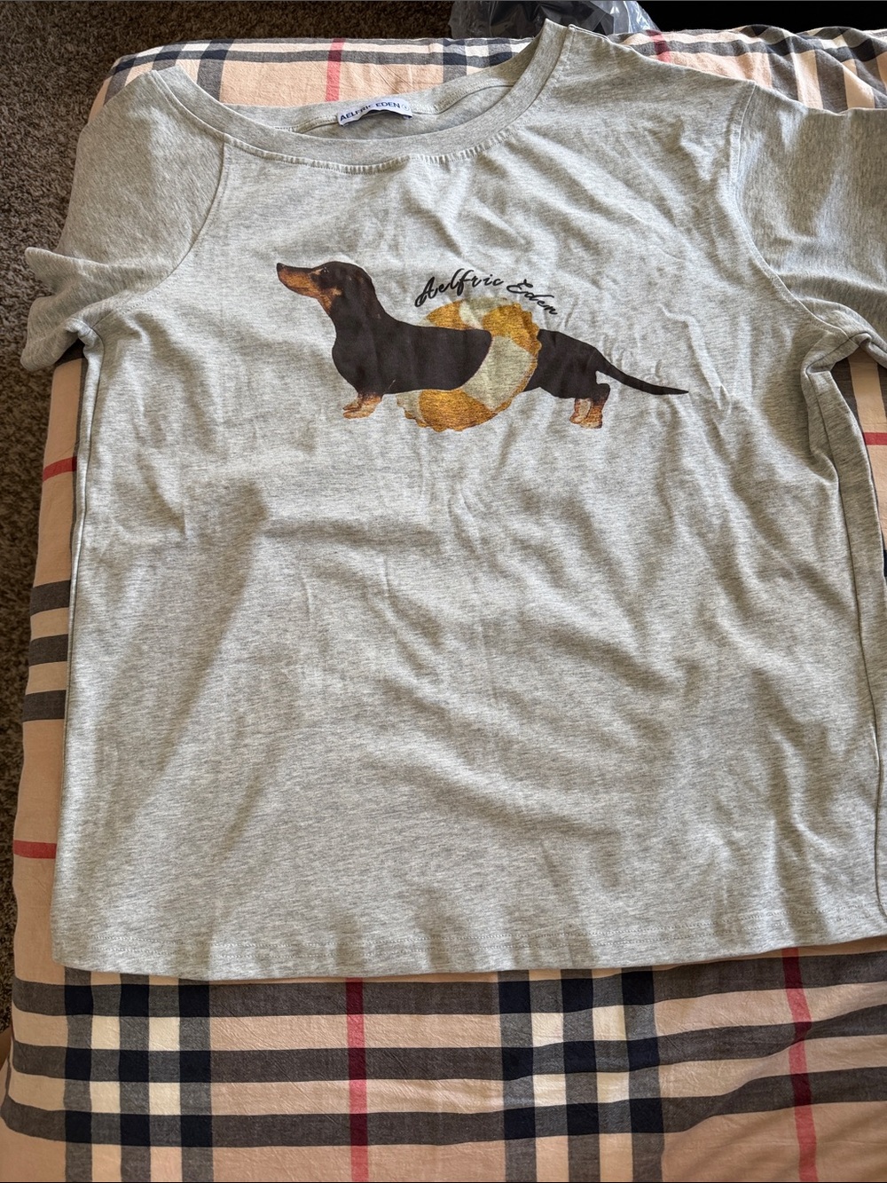 Aelfric Eden Gray T-Shirt with Dachshund Graphic
